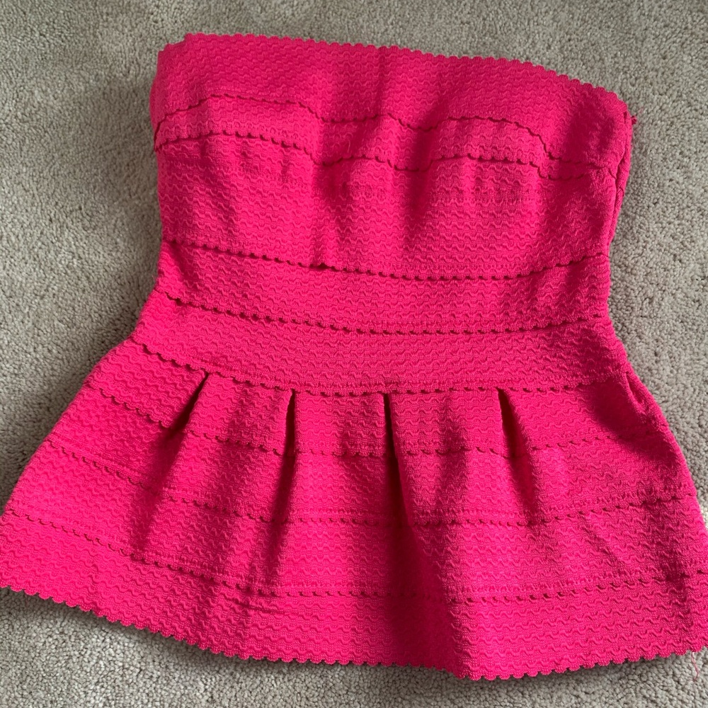 Pink strapless top